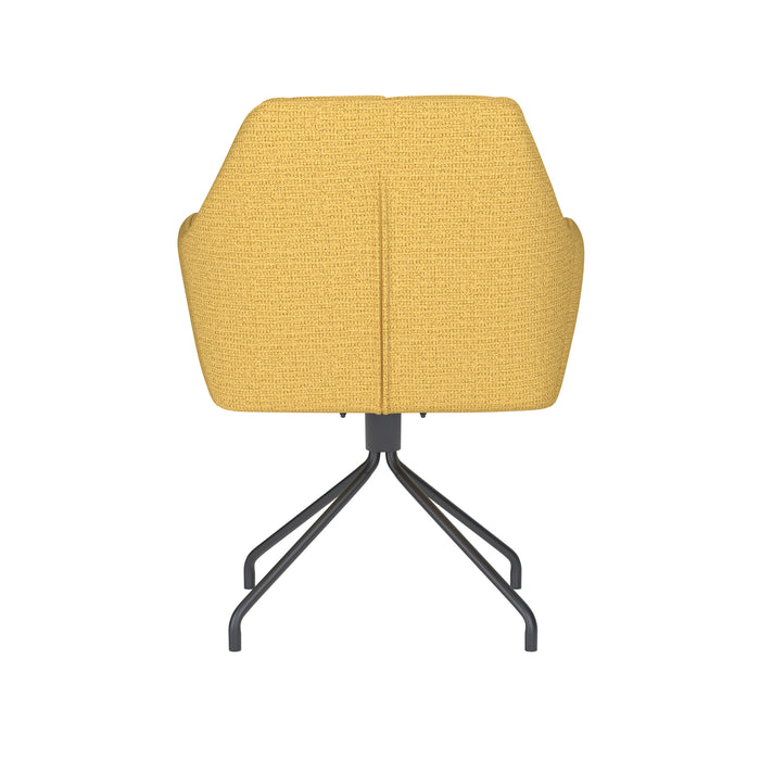 Fauteuil Draaibare Eetkamerstoel Pete Ochre Polyester Geel 62x63-Fauteuils-Creating Home