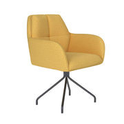 Draaibare Eetkamerstoel Pete Ochre Polyester Geel 62x63-Eetkamerstoelen-Creating Home