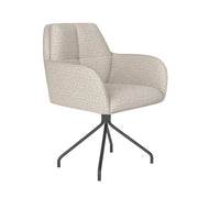 Draaibare Eetkamerstoel Pete Off-white Polyester Beige-Eetkamerstoelen-Creating Home