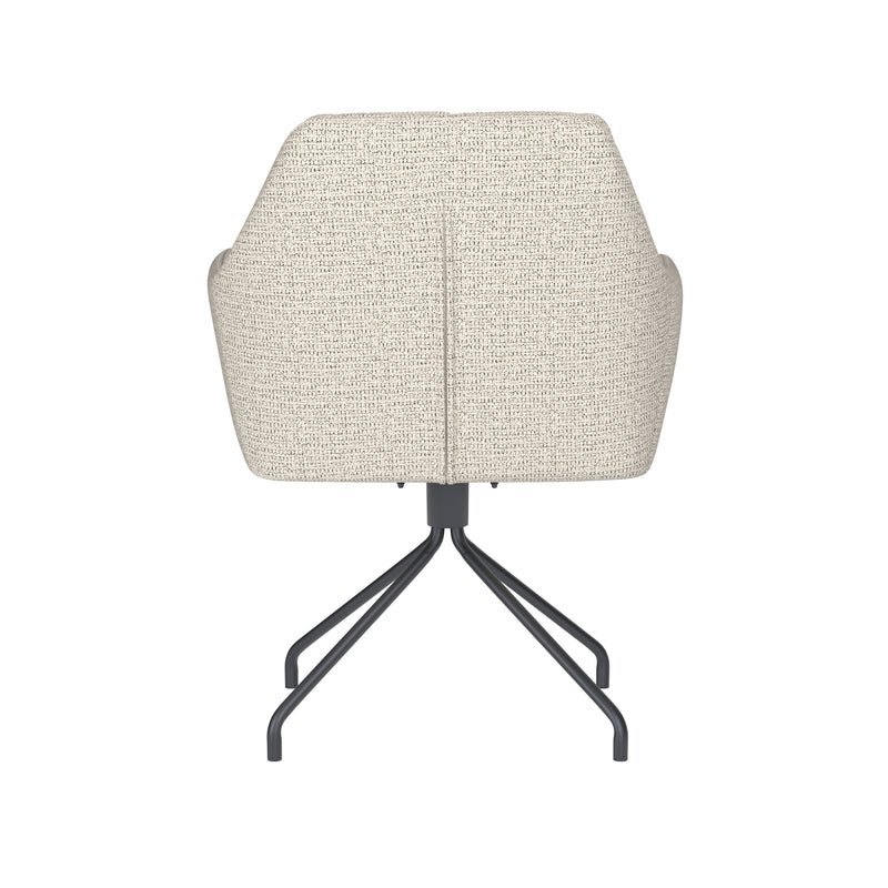 Draaibare Eetkamerstoel Pete Off-white Polyester Beige-Eetkamerstoelen-Creating Home