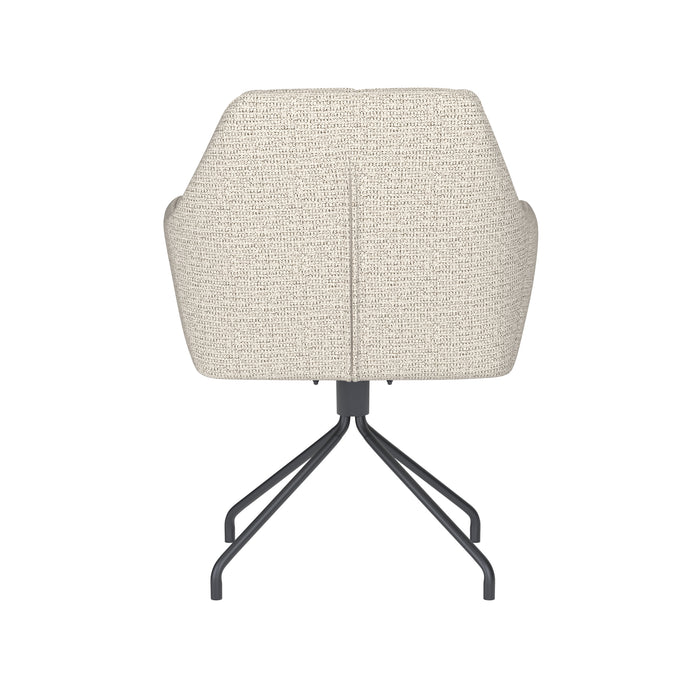 Fauteuil Draaibare Eetkamerstoel Pete Off-white Polyester Beige-Fauteuils-Creating Home