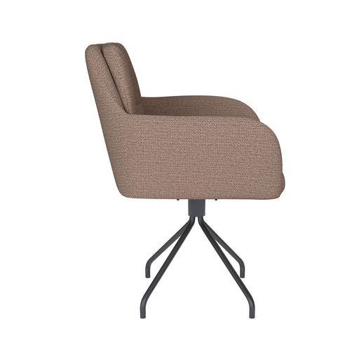 Fauteuil Draaibare Eetkamerstoel Pete Taupe Polyester Taupe-Fauteuils-Creating Home