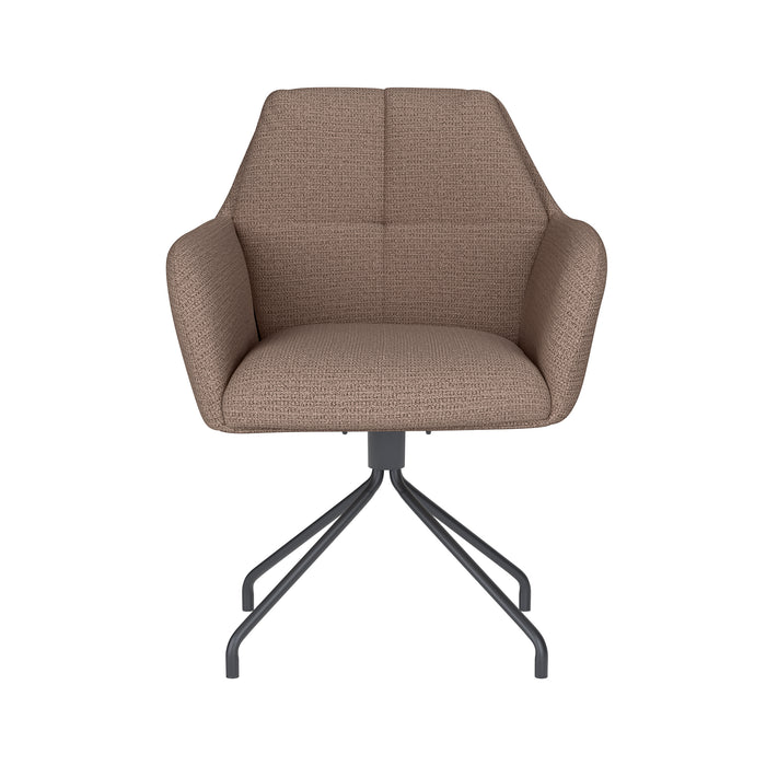 Fauteuil Draaibare Eetkamerstoel Pete Taupe Polyester Taupe-Fauteuils-Creating Home