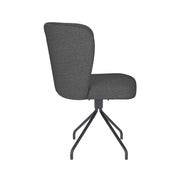 Draaibare Eetkamerstoel Stan Grijs Polyester Grijs 57x53-Eetkamerstoelen-Creating Home