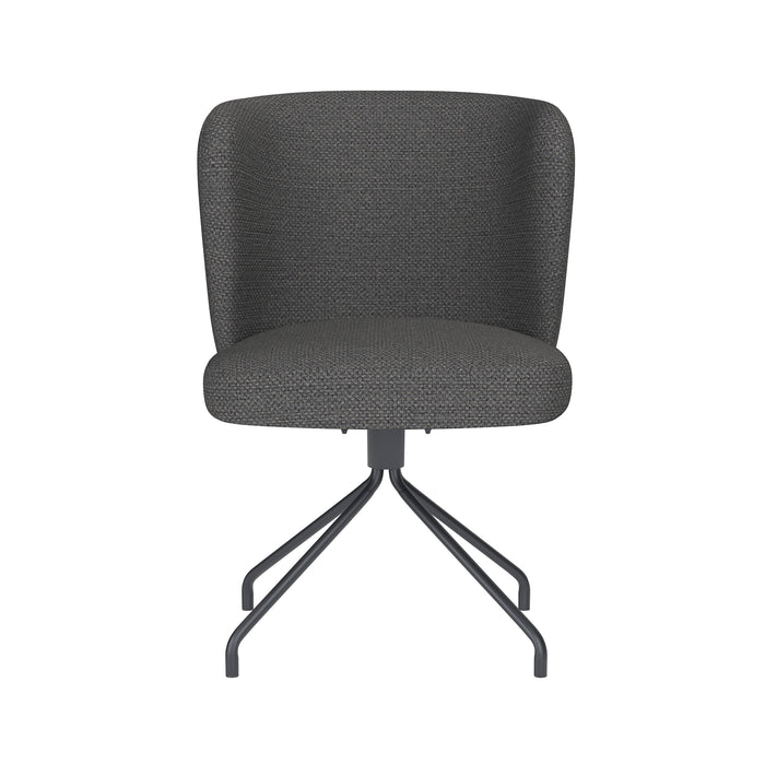 Fauteuil Draaibare Eetkamerstoel Stan Grijs Polyester Grijs 57x53-Fauteuils-Creating Home