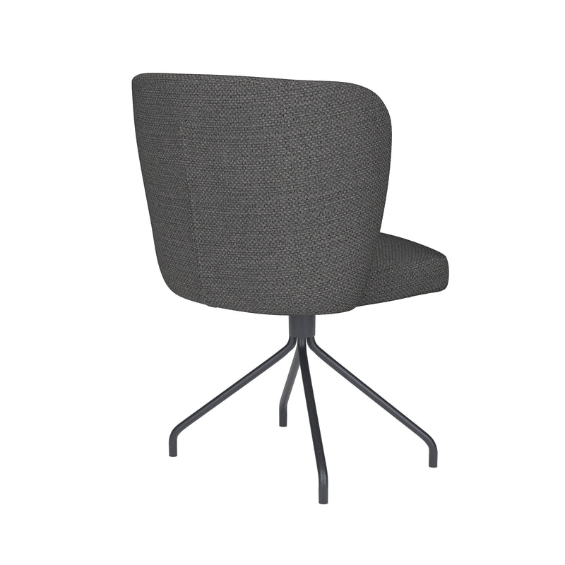 Draaibare Eetkamerstoel Stan Grijs Polyester Grijs 57x53-Eetkamerstoelen-Creating Home