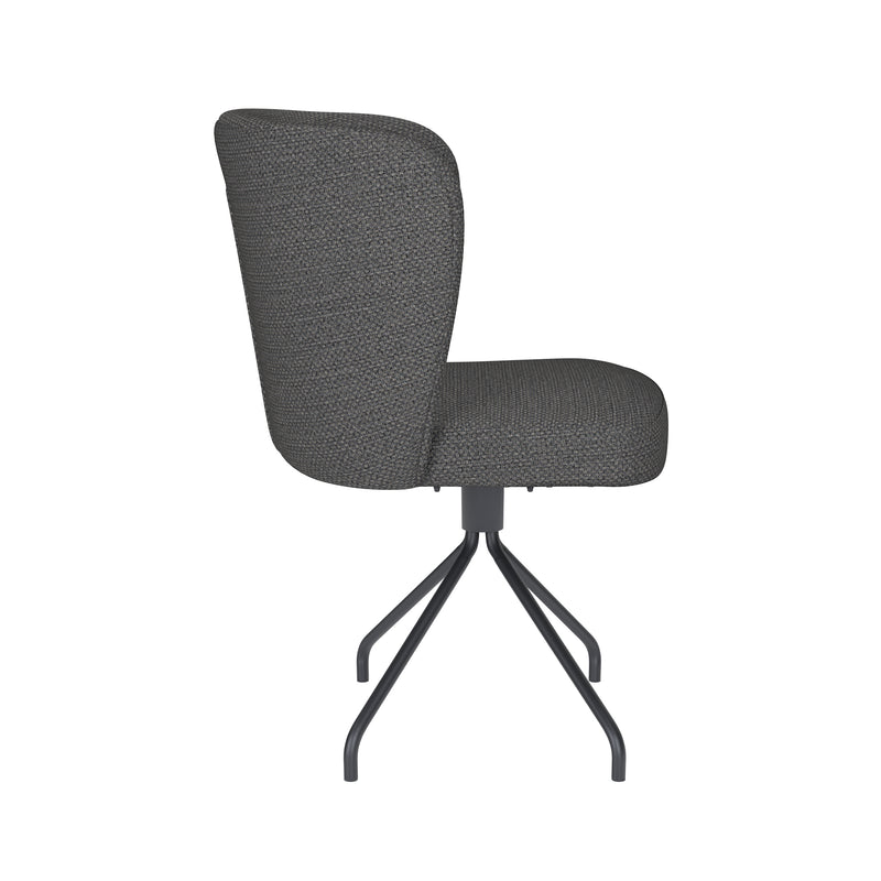 Draaibare Eetkamerstoel Stan Grijs Polyester Grijs 57x53-Eetkamerstoelen-Creating Home