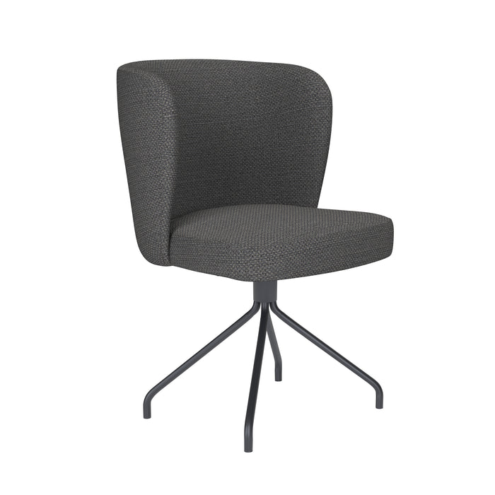 Fauteuil Draaibare Eetkamerstoel Stan Grijs Polyester Grijs 57x53-Fauteuils-Creating Home