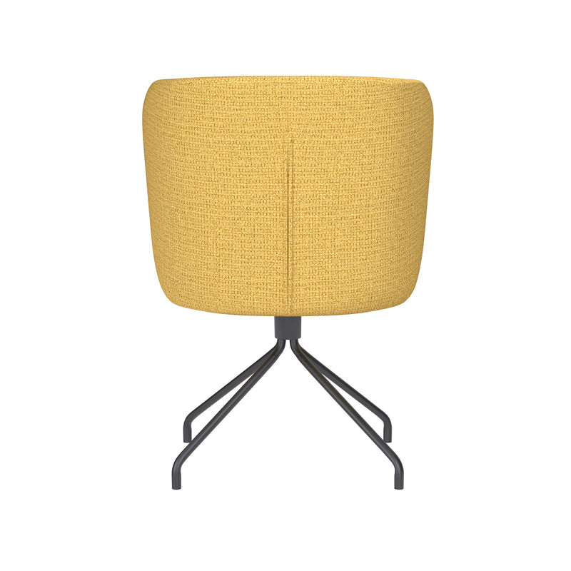 Draaibare Eetkamerstoel Stan Ochre Polyester Geel 57x53-Eetkamerstoelen-Creating Home