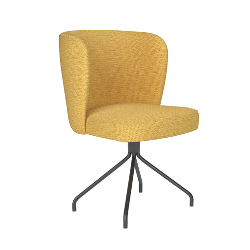 Fauteuil Draaibare Eetkamerstoel Stan Ochre Polyester Geel 57x53-Fauteuils-Creating Home