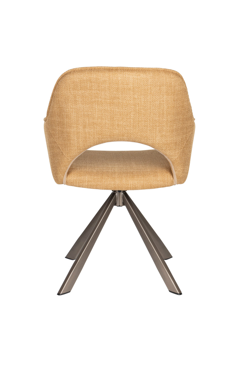 Draaibare Eetkamerstoel Toye Ochre Polyester Geel 68x45-Eetkamerstoelen-Creating Home