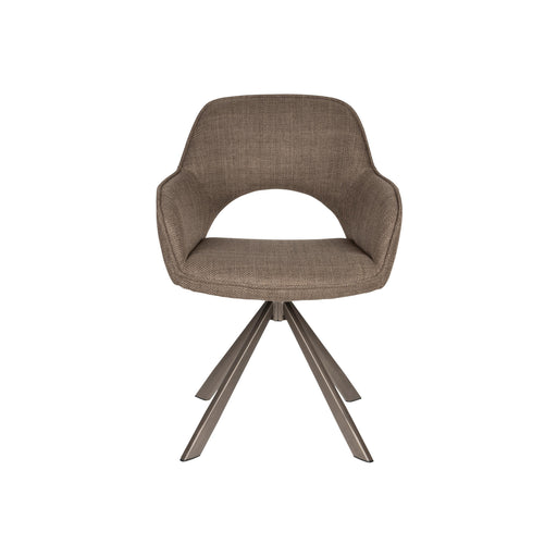 Draaibare Eetkamerstoel Toye Polyester Bruin 68x61 cm-Eetkamerstoelen-Creating Home