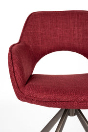 Draaibare Eetkamerstoel Toye Polyester Rood 68x61 cm-Eetkamerstoelen-Creating Home
