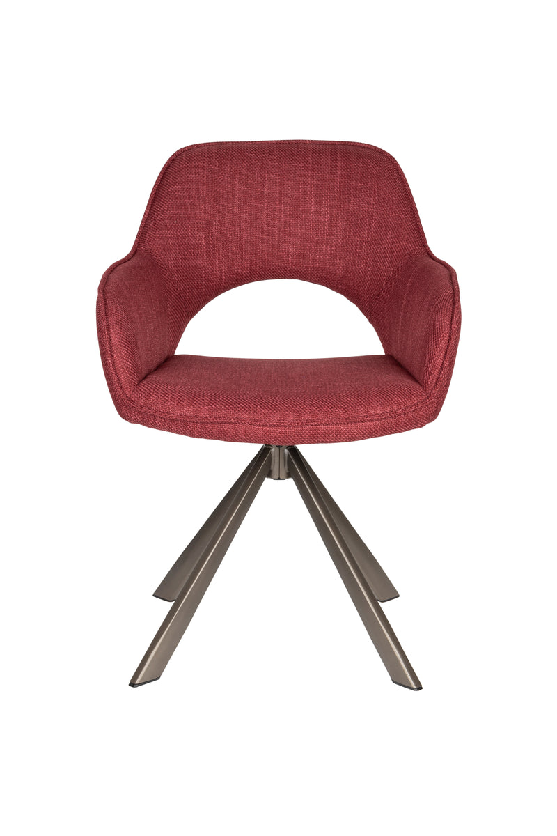 Draaibare Eetkamerstoel Toye Polyester Rood 68x61 cm-Eetkamerstoelen-Creating Home