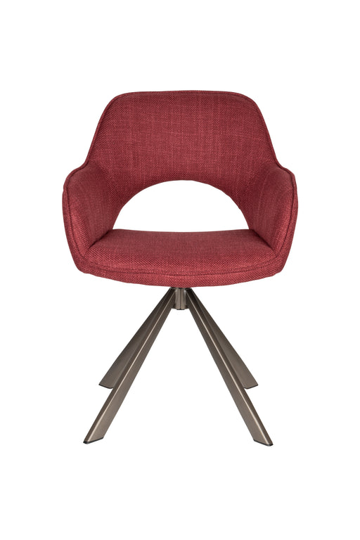 Fauteuil Draaibare Eetkamerstoel Toye Polyester Rood 68x61 cm-Fauteuils-Creating Home