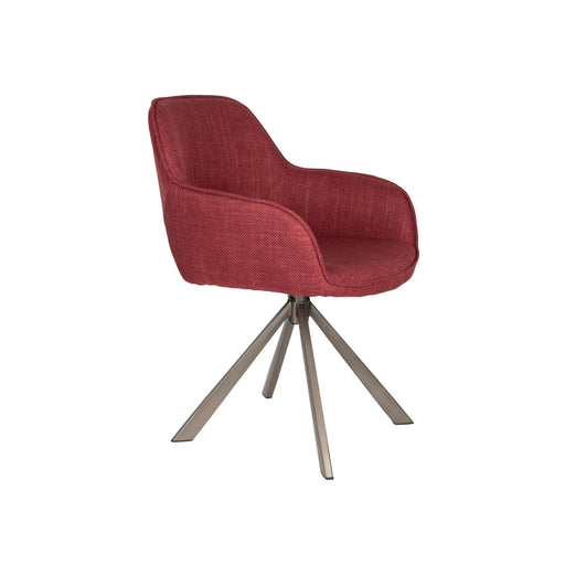 Fauteuil Draaibare Eetkamerstoel Toye Polyester Rood 68x61 cm-Fauteuils-Creating Home