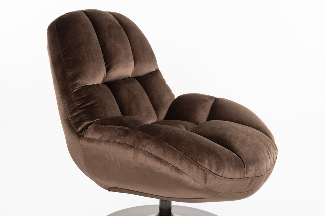 Fauteuil Draaibare Fauteuil Beefy Polyester Bruin 84.5x76.5 cm