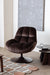 Fauteuil Draaibare Fauteuil Beefy Polyester Bruin 84.5x76.5 cm