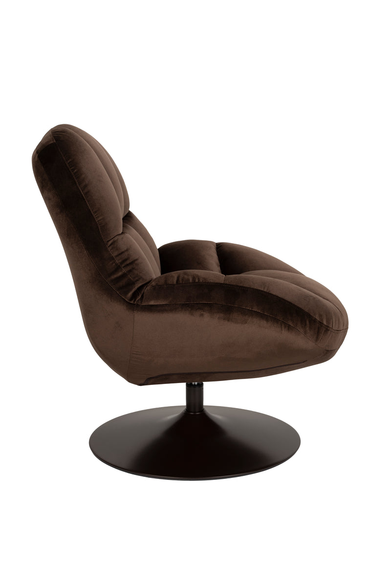 Fauteuil Draaibare Fauteuil Beefy Polyester Bruin 84.5x76.5 cm-Fauteuils-Creating Home