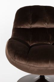 Fauteuil Draaibare Fauteuil Beefy Polyester Bruin 84.5x76.5 cm-Fauteuils-Creating Home