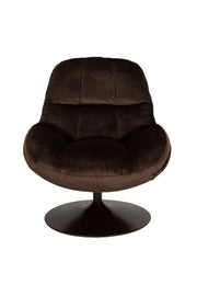 Fauteuil Draaibare Fauteuil Beefy Polyester Bruin 84.5x76.5 cm-Fauteuils-Creating Home