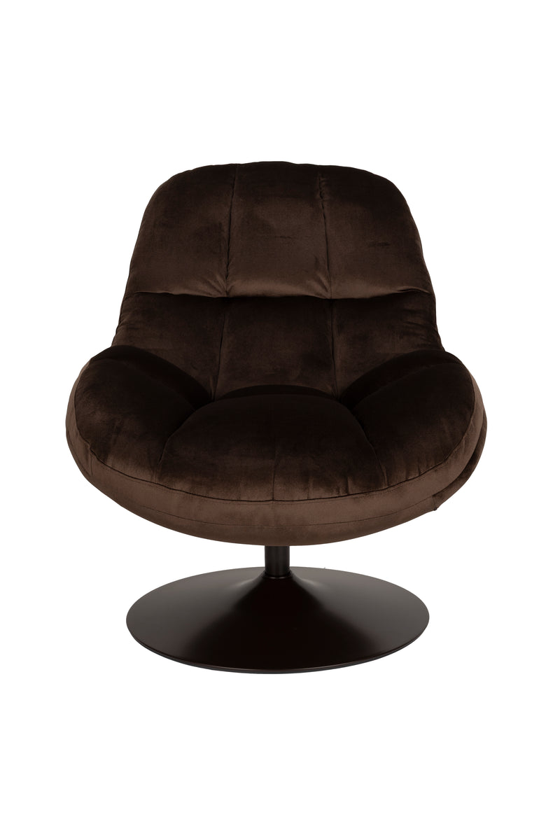 Fauteuil Draaibare Fauteuil Beefy Polyester Bruin 84.5x76.5 cm-Fauteuils-Creating Home