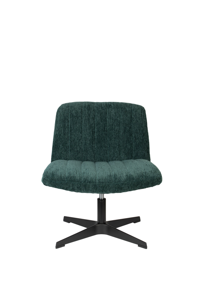 Fauteuil Draaibare Fauteuil Belmond Rib Polyester Groen 71x65 cm-Fauteuils-Creating Home