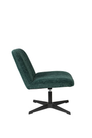 Fauteuil Draaibare Fauteuil Belmond Rib Polyester Groen 71x65 cm-Fauteuils-Creating Home