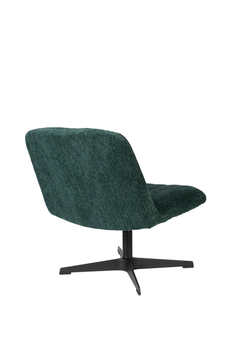 Fauteuil Draaibare Fauteuil Belmond Rib Polyester Groen 71x65 cm-Fauteuils-Creating Home