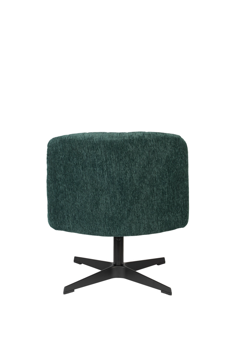 Fauteuil Draaibare Fauteuil Belmond Rib Polyester Groen 71x65 cm-Fauteuils-Creating Home