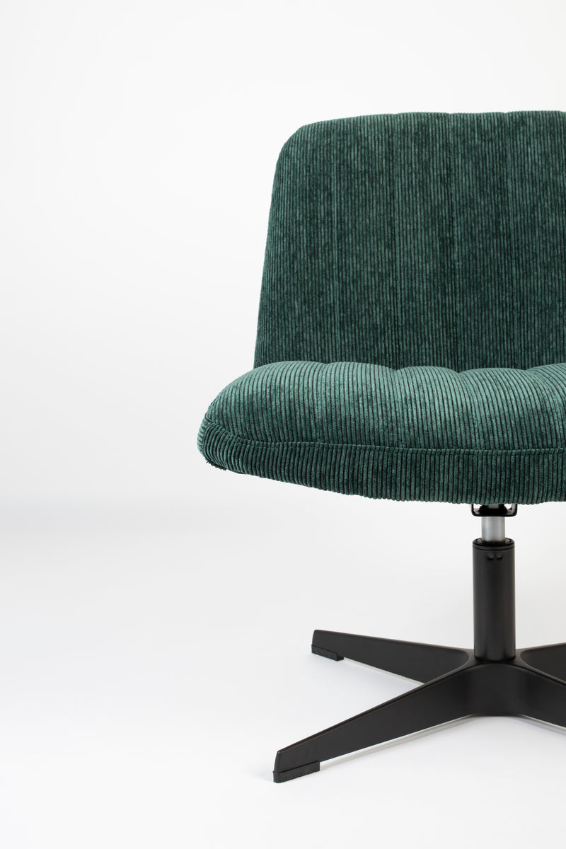 Fauteuil Draaibare Fauteuil Belmond Rib Polyester Groen 71x65 cm-Fauteuils-Creating Home