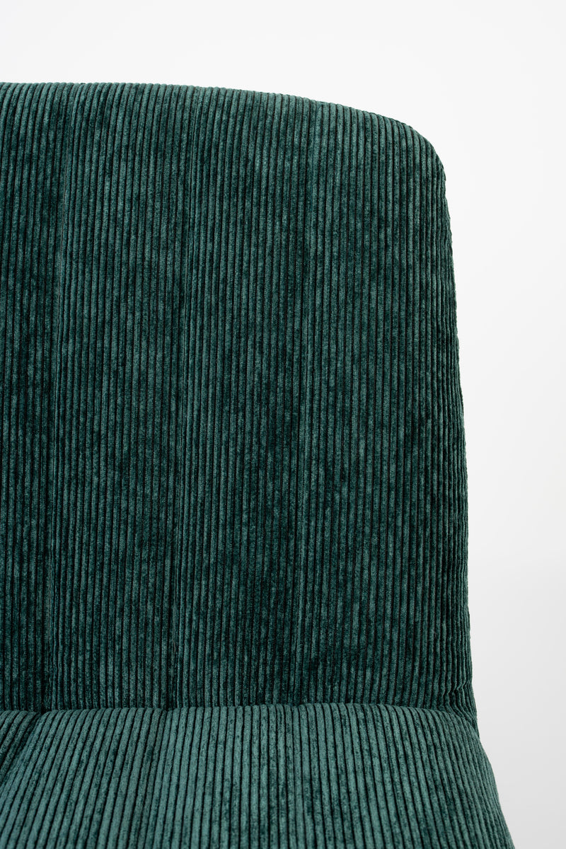 Fauteuil Draaibare Fauteuil Belmond Rib Polyester Groen 71x65 cm-Fauteuils-Creating Home