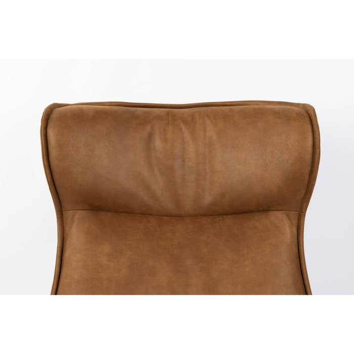 Fauteuil Draaibare Fauteuil John Cognac PU-Leder Bruin Ø93x92 cm-Fauteuils-Creating Home