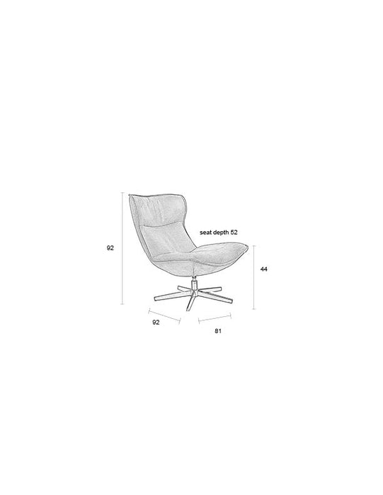 Fauteuil Draaibare Fauteuil John PU-Leder Donkergrijs 92x81 cm-Fauteuils-Creating Home