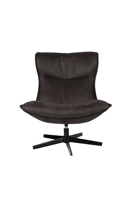 Fauteuil Draaibare Fauteuil John PU-Leder Donkergrijs 92x81 cm-Fauteuils-Creating Home