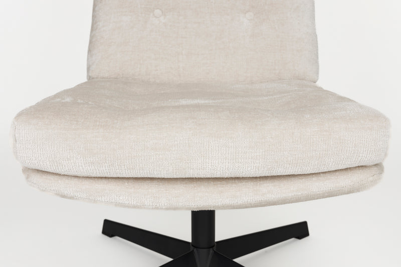 Fauteuil Draaibare Fauteuil Kai Off Polyester Wit 75.5x72 cm-Fauteuils-Creating Home