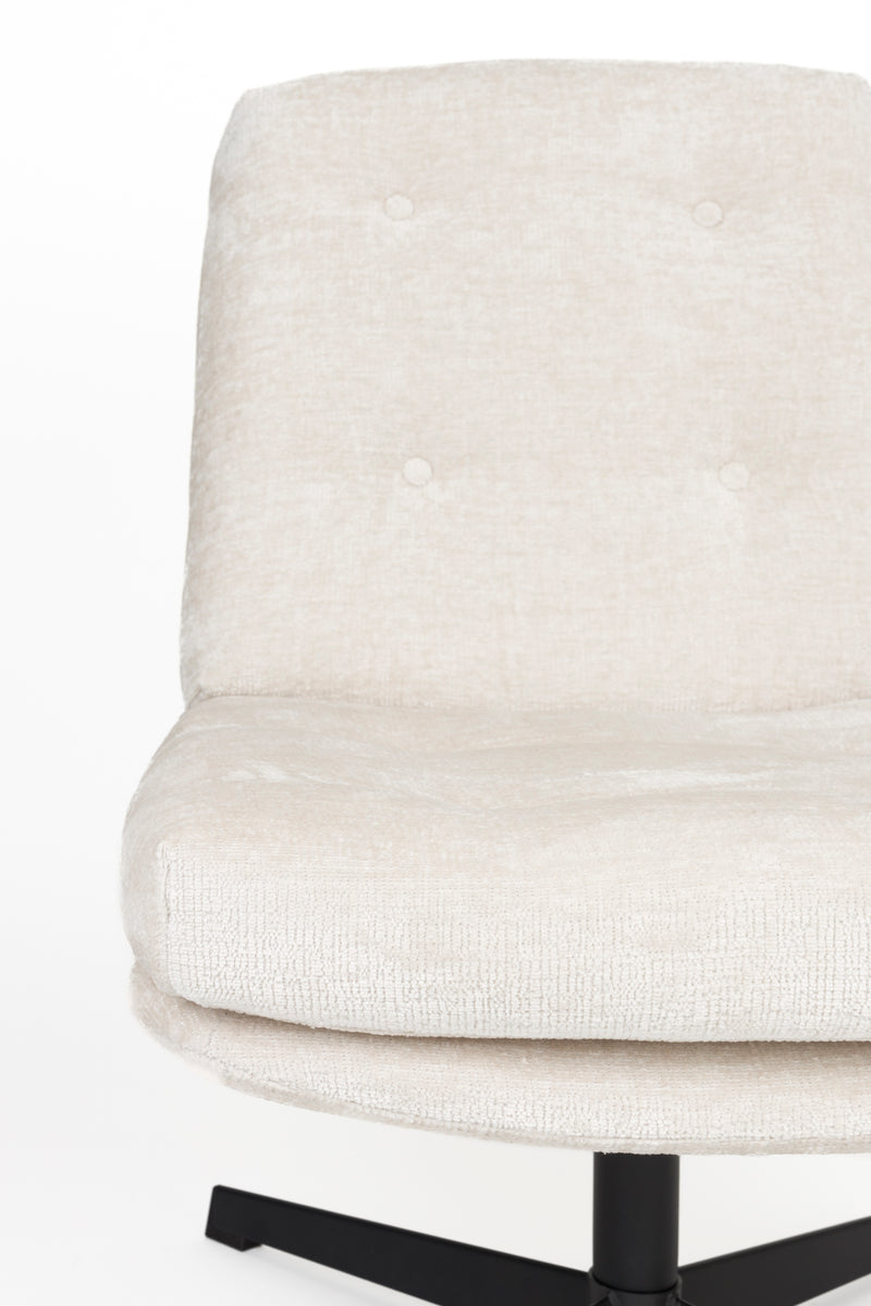 Fauteuil Draaibare Fauteuil Kai Off Polyester Wit 75.5x72 cm-Fauteuils-Creating Home