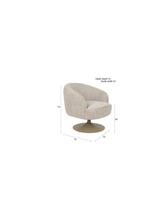 Fauteuil Draaibare Fauteuil Renate Polyester Bruin 75x75 cm