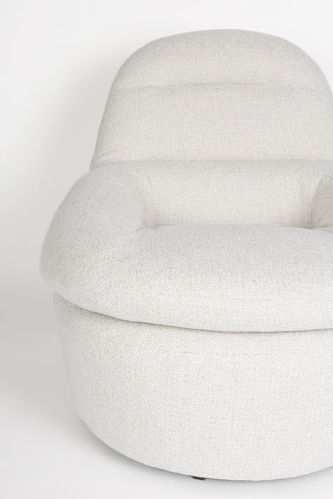 Fauteuil Draaibare Fauteuil Velvoro Polyester Off white 84x80 cm