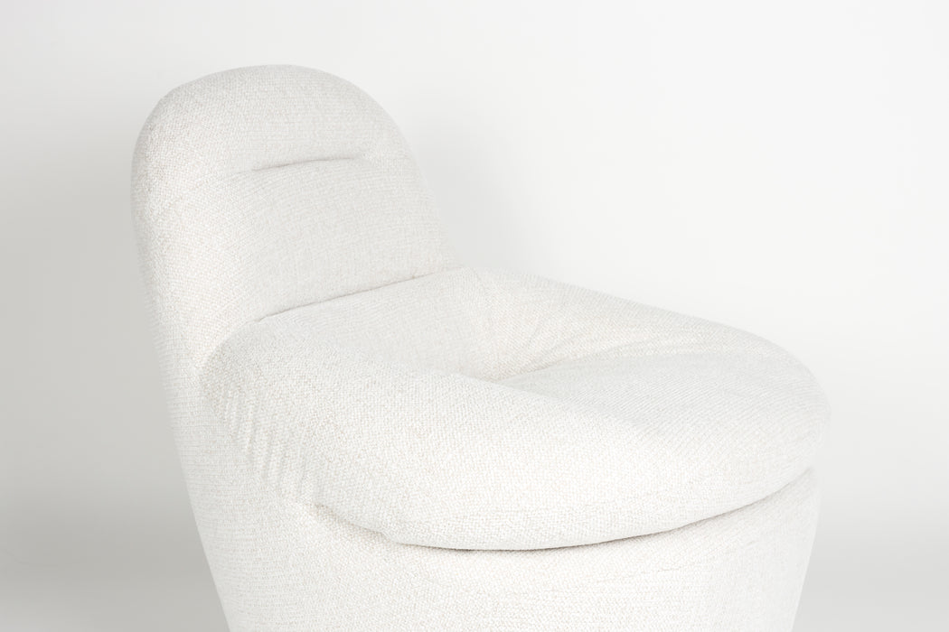 Fauteuil Draaibare Fauteuil Velvoro Polyester Off white 84x80 cm-Fauteuils-Creating Home