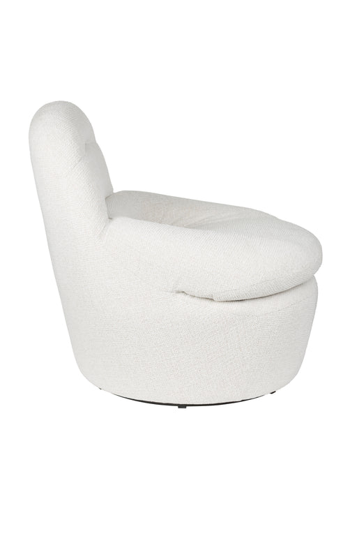 Fauteuil Draaibare Fauteuil Velvoro Polyester Off white 84x80 cm-Fauteuils-Creating Home