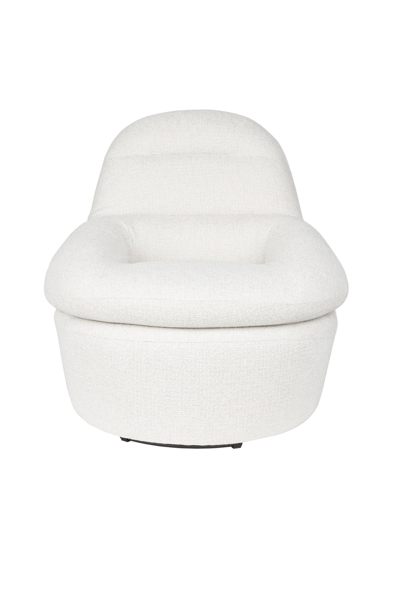 Fauteuil Draaibare Fauteuil Velvoro Polyester Off white 84x80 cm-Fauteuils-Creating Home