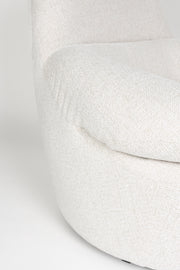 Fauteuil Draaibare Fauteuil Velvoro Polyester Off white 84x80 cm-Fauteuils-Creating Home