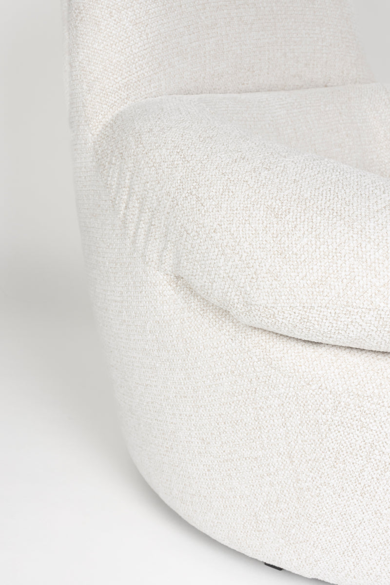 Fauteuil Draaibare Fauteuil Velvoro Polyester Off white 84x80 cm-Fauteuils-Creating Home