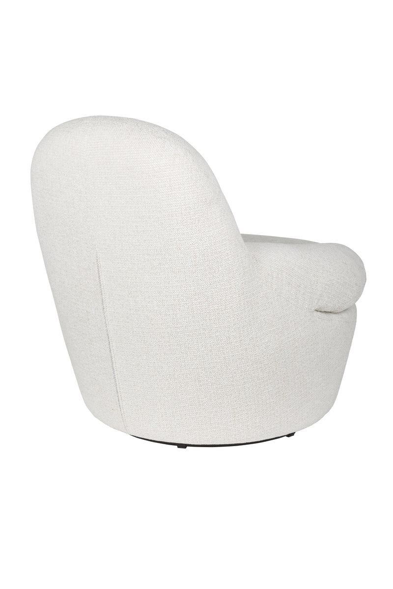 Fauteuil Draaibare Fauteuil Velvoro Polyester Off white 84x80 cm-Fauteuils-Creating Home