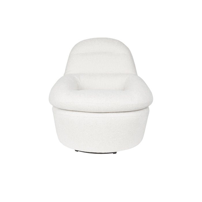 Fauteuil Draaibare Fauteuil Velvoro Polyester Off white 84x80 cm-Fauteuils-Creating Home