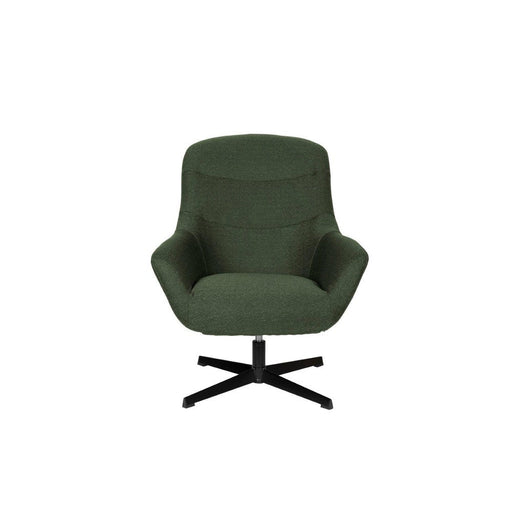 Fauteuil Draaibare Fauteuil Yuki Hout,Polyester Groen 84.5x73 cm-Fauteuils-Creating Home