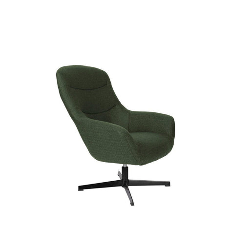 Fauteuil Draaibare Fauteuil Yuki Hout,Polyester Groen 84.5x73 cm-Fauteuils-Creating Home