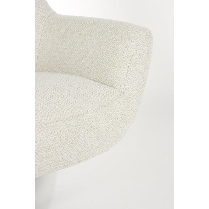 Fauteuil Draaibare Fauteuil Yuki Off Polyester Wit 84.5x73 cm