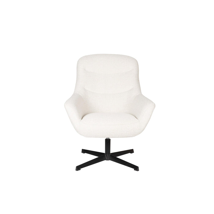 Fauteuil Draaibare Fauteuil Yuki Off Polyester Wit 84.5x73 cm